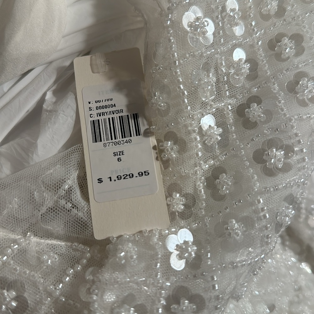 Watters Mia Long-Sleeve Sheath Gown - Picture 11 of 11